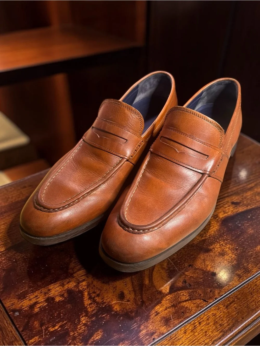 Cole Haan Tan Leather Penny Loafers